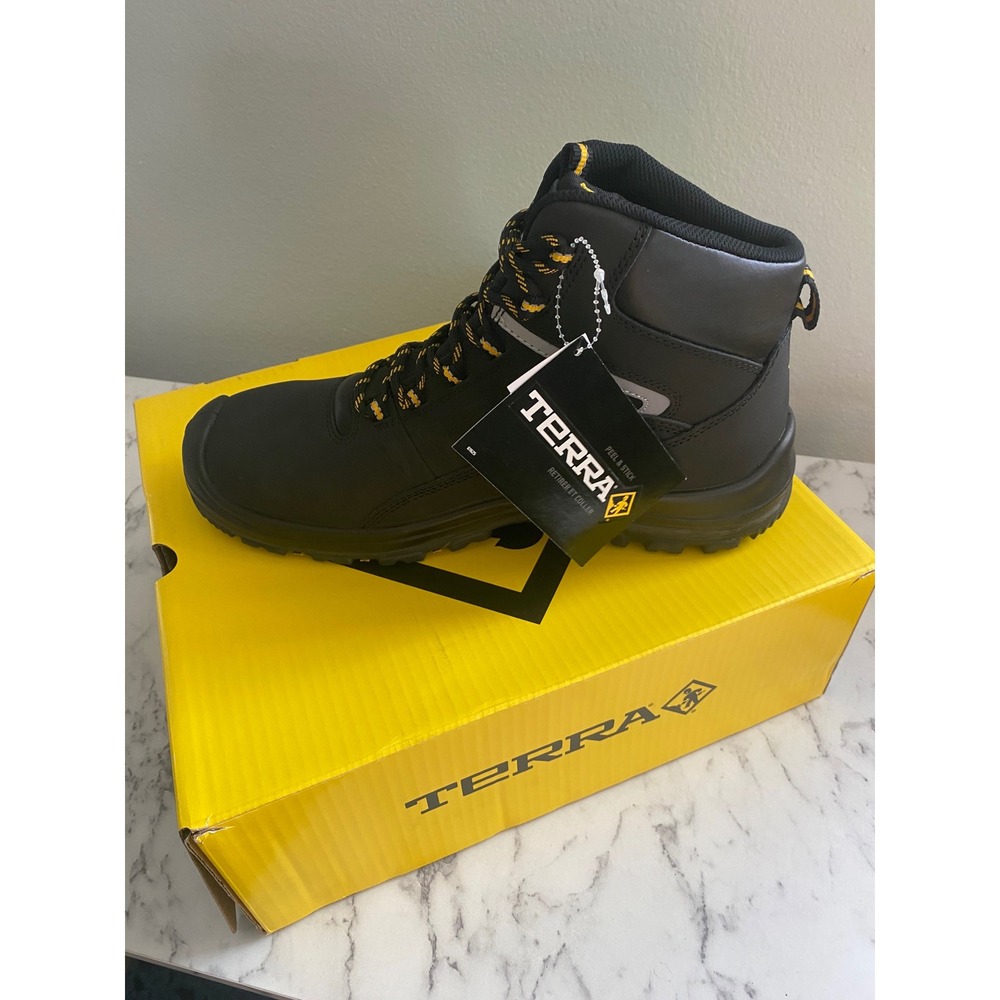 Terra Findlay Mens 13 Black Composite Safety Toe Waterproof Work Boots R5205B